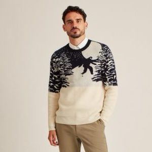 Bonobos Winter Holiday Sasquatch Yeti Pattern Sweater